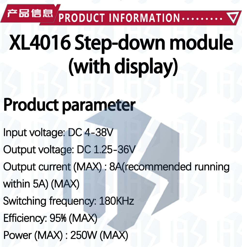 EGBO XL4016E1 XL4016 Hochleistungs-DC-Spannungsregler DC-DC XH-M401 Buck-Modul mit maximal 8A Reifen-Spannungsregler – Detail 26