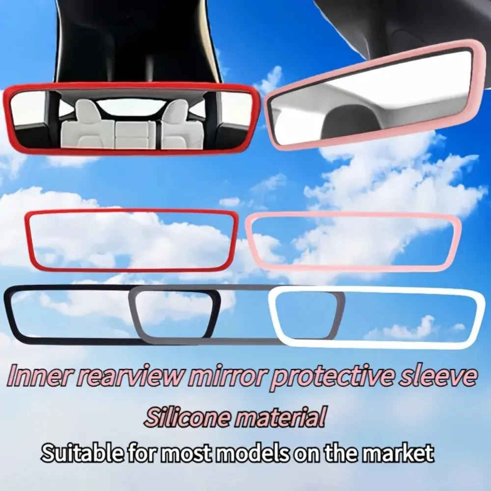 1 PC Car rearview mirror for Tesla model3/Y silicone inner mirror protective cover rearview protective cover