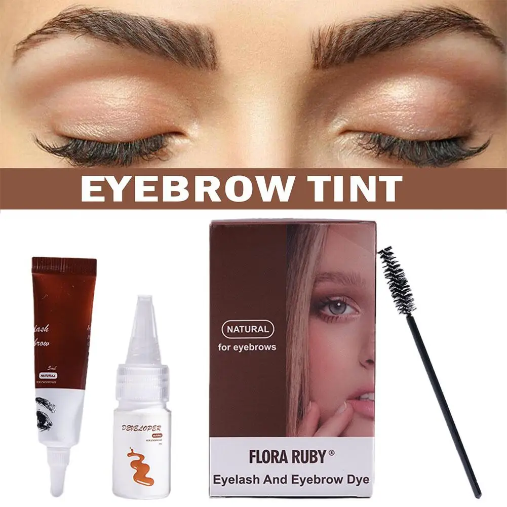 

Professional Henna Eyelash Eyebrow Dye Tint 15-minute Tint Fast Easy Dye Gel Eyelash Make Tint Color Kit Up Brown Eyebrow B K4Y8