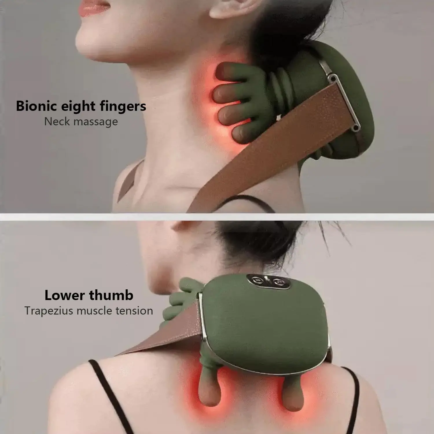 Neck Shoulder Massager Deep Tissue Shiatsu Back Cervical Massage Machine Bionic Fatigue Relief Relax Muscle ﻿3-Level