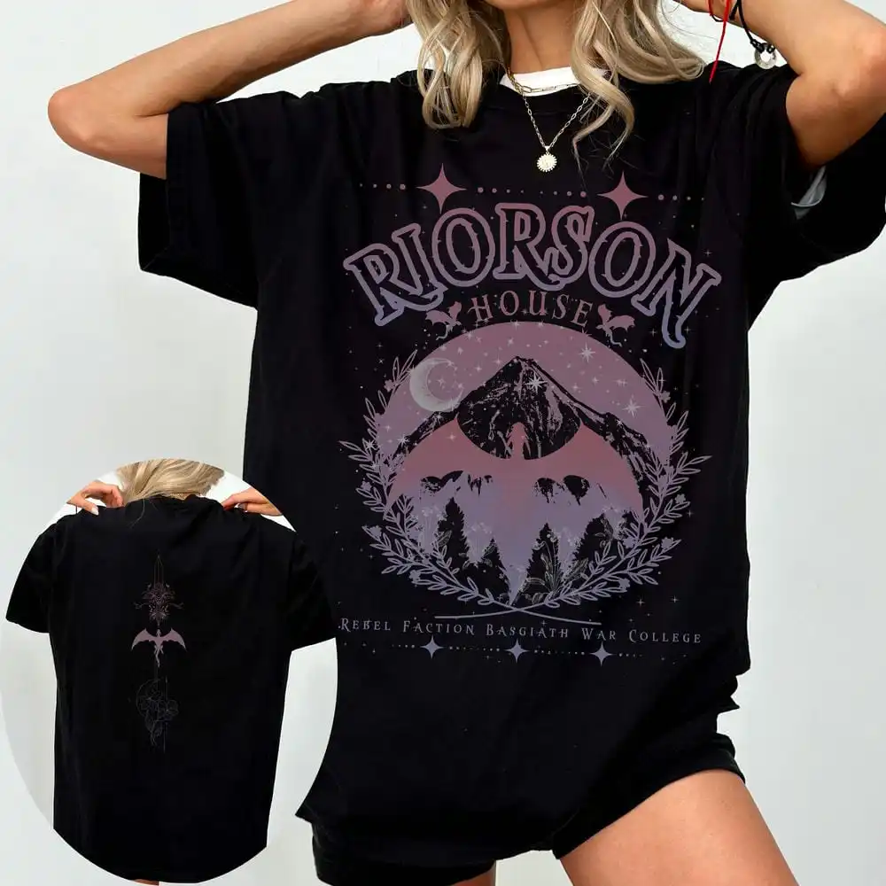 Vintage Xaden Riorson House Basgiath War College Shirt Fourth Wing Comfort Unisex Tee Cotton Y2K Top Daily Trendy Streetwear 2