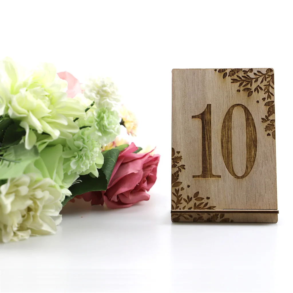 10Pcs 1-10 Numbers Wood Signs Wedding Table Number Wooden Table Numbers Birthday Party Engagement Seat Sign Gift