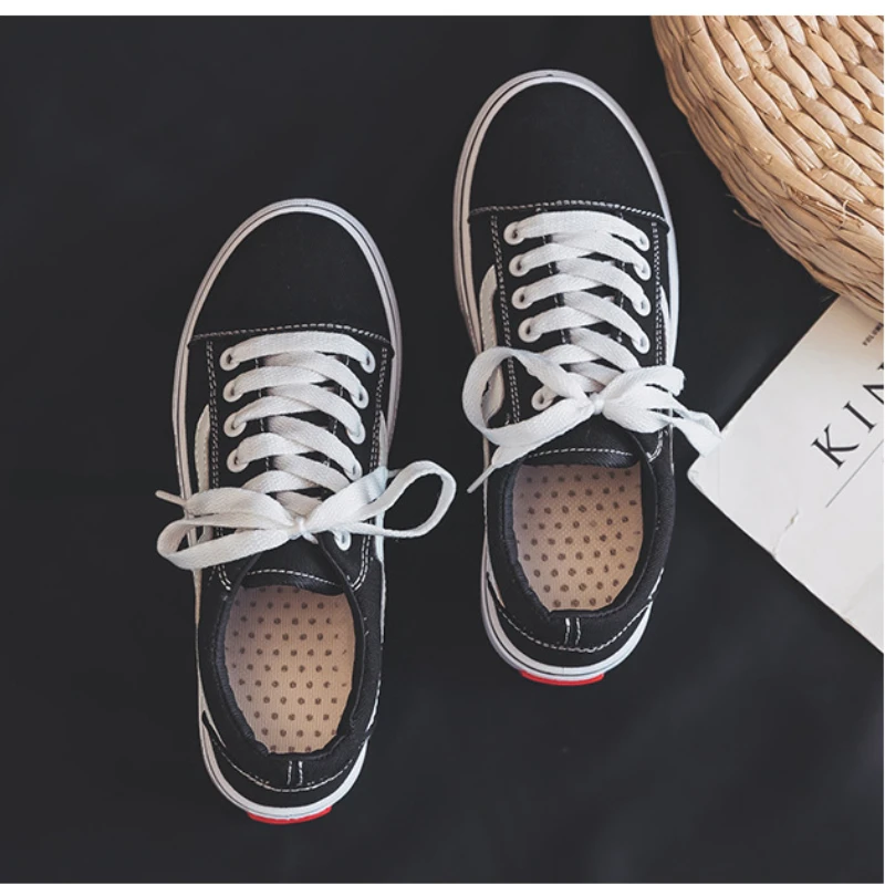 Women Spring Autumn Outdoor Canvas Walking Sneakers Girls Boys Students Flats Jogging Shoes Lace-Up Athletic Tennis Trainers
