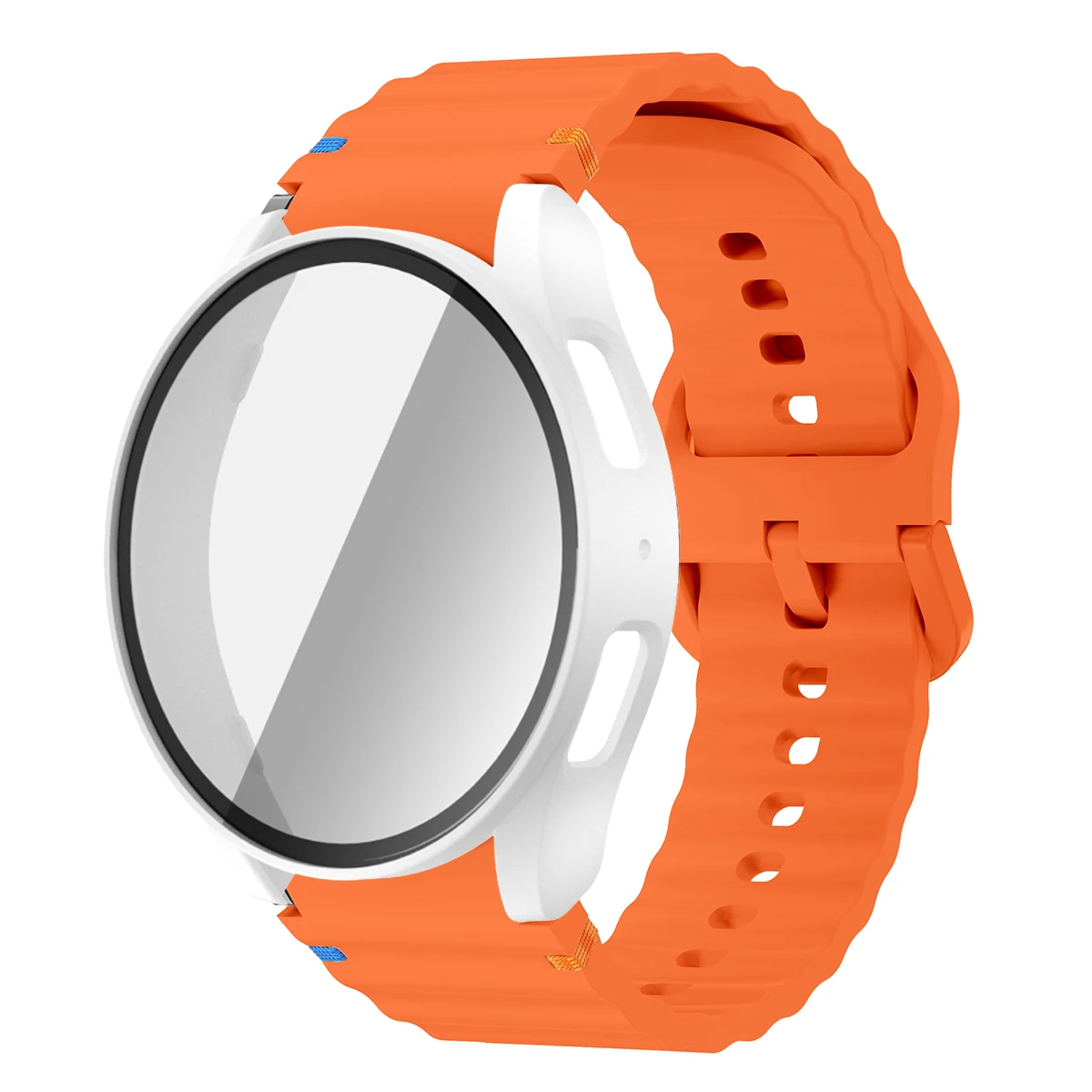 Silicone Watch Strap with Case and Screen Protector for 40-44mm Smartwatches - Durable Wrist Accessory