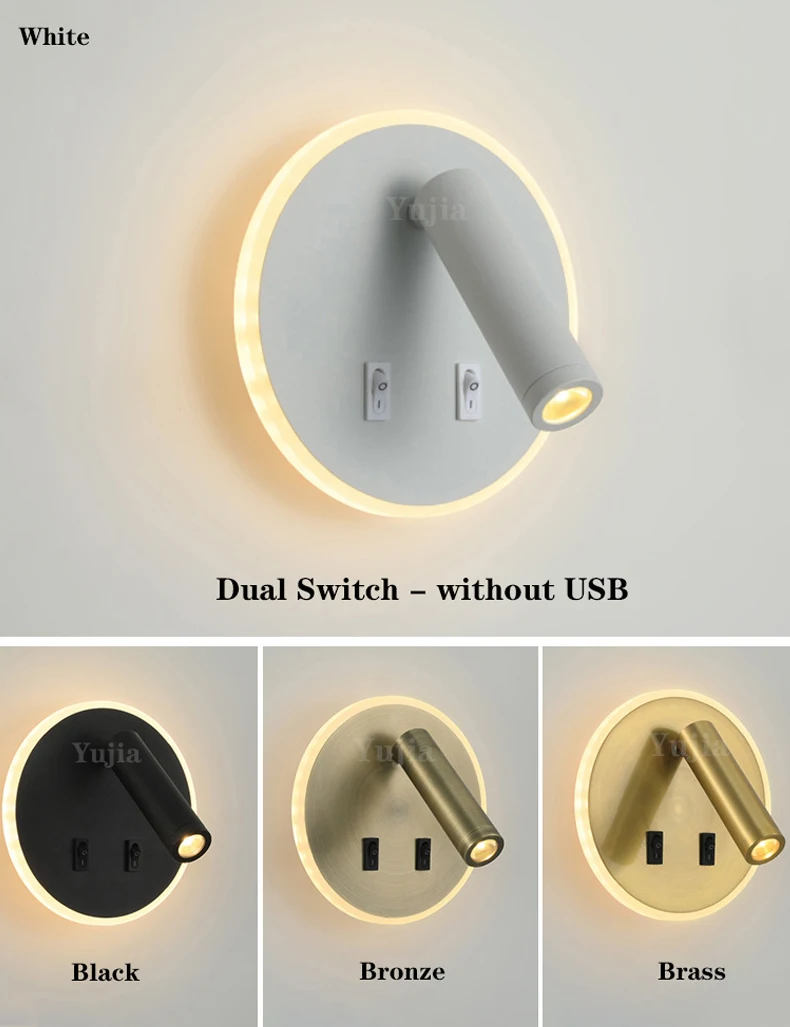 Modern Versatile LED Wall Sconce Lamp Dual USB Ports Adjustable Side Reading Lights For Modern Bedrooms Studies Hotels led light led wall lamp wall light led reading light