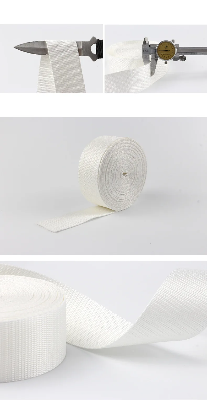 20m Ultra high molecular weight polyethylene anti cutting and wear-resistant safety webbing 25mm*1mm white