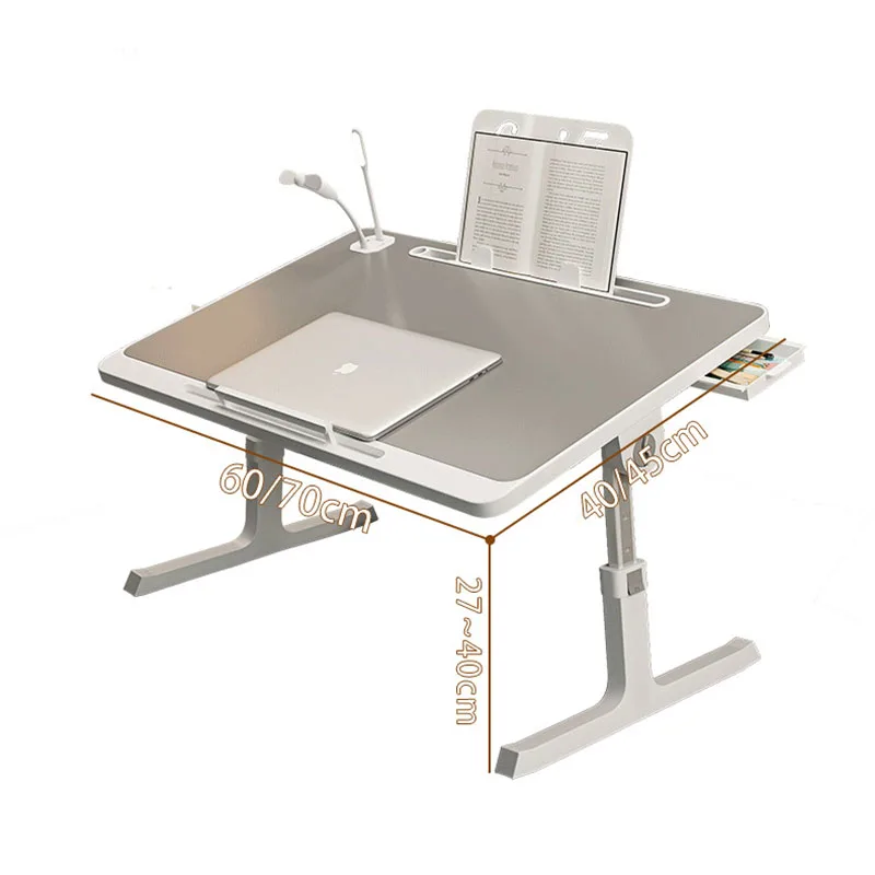 Bed Desk for Laptop Adjustable Foldable Bed Table with Movable Stoppers and Drawer for Couch Floor Writing