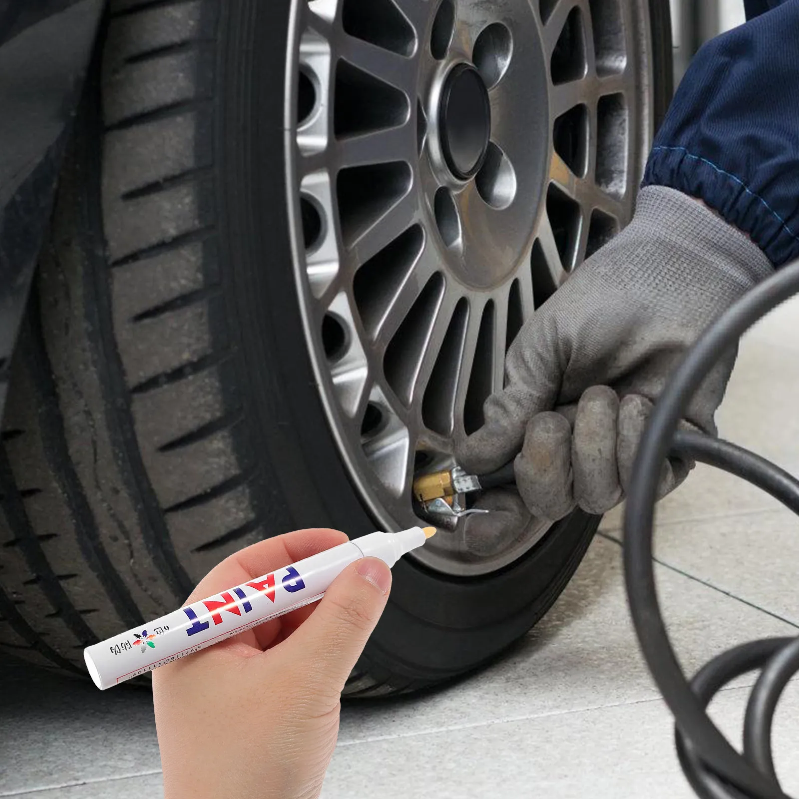 5Pcs 오일 기반 페인트 마커 DIY 그래피티 자동차 타이어 터치업 금속 플라스틱용 영구 속건성 방수 생생한 색상