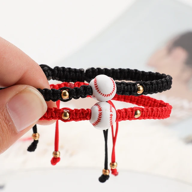 Pulsera de béisbol tejida a mano para mujer, brazalete de mejores amigos, protector de suerte, 2 unids/set - AliExpress