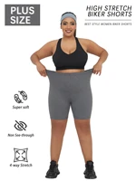 Plus Size Super Soft Biker Shorts For Women No See Through Workout Running Yoga Athletic Shorts 6"Inseam RUNNING - Image 2