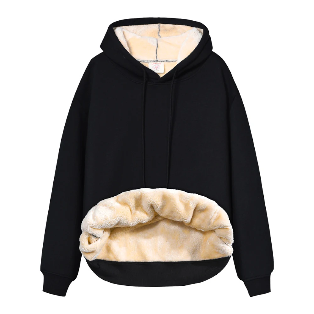 Men's Winter Hoodies Lambswool Warm Hooded Long Sleeve Thick Windproof Pullover Plus Size Streetwear Thermal Casual Outerwear