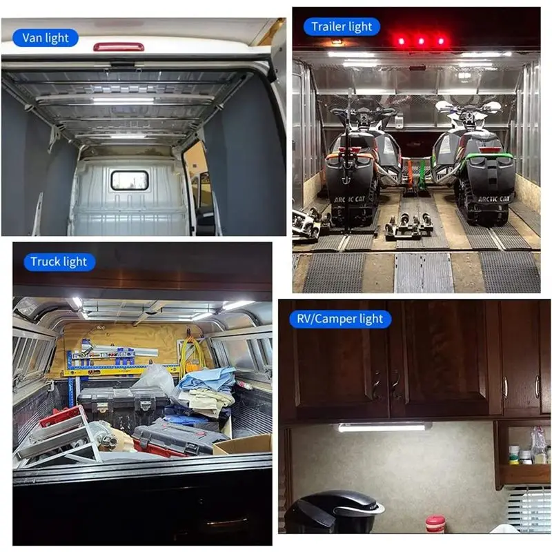 NEW-LED 스트립 조명 120Leds 12W 트럭 밴 RV 트레일러 보트 자동차용 ON/Off 스위치 포함, 4팩