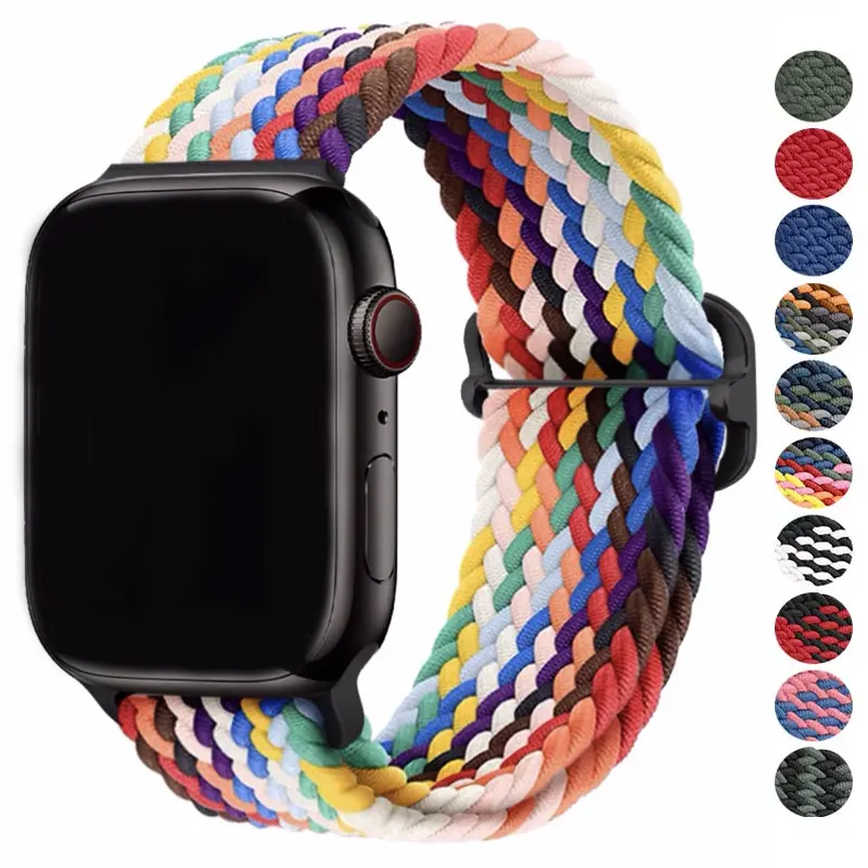 Braided Solo Loop Elastic Apple Watch Band Bracelet Strap