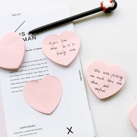100Sheets/Set heart shape Memo Pad Creative Adhesive pink Color Note Paper Tearable DIY Scrapbook Paper Students 1