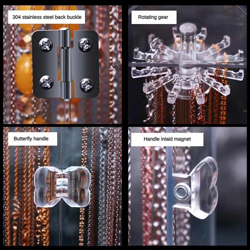 Clear Acrylic Jewelry Box Organizer Exquisite Personalized Jewelry Box Vertical Multi Functional Display Rack Packaging Supplies