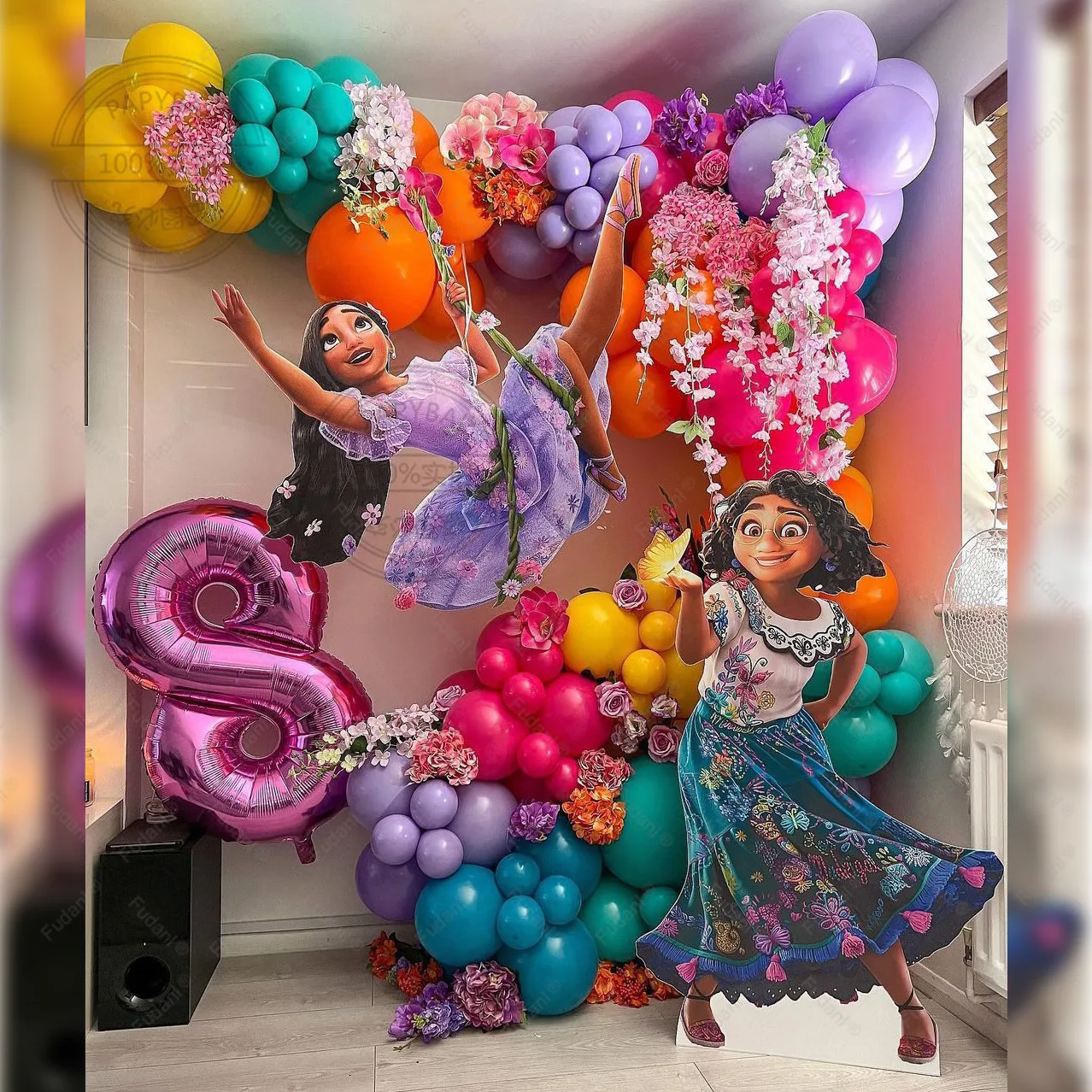 Hot Encanto Mirabel Party Balloons Chain Set 32 Pollici Rose Red Number Foil Balloons Kids 1 2 3Th Birthday Decoration Air Globos