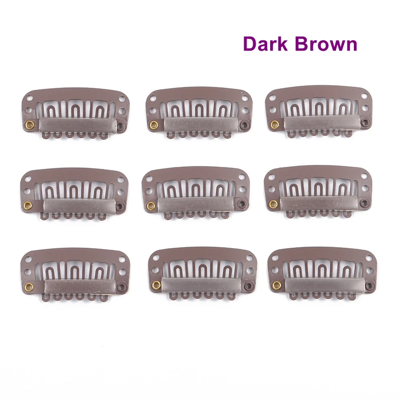 100 pezzi di clip per extension per capelli da 32 mm a 6 denti, clip a scatto in acciaio inossidabile rivestite in silicone con 6 colori diversi - immagine 3