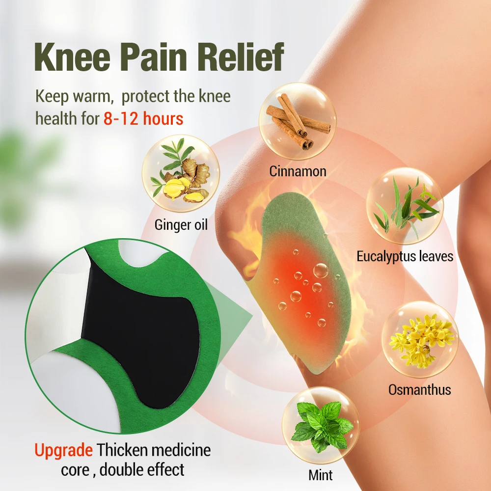12pcs Wormwood Knee Patch Pain Relieving Herb Sticker Health-Care Paste for Sports Joint Injuries Lumbar Vertebrae Relieve Pain varicose veins patch