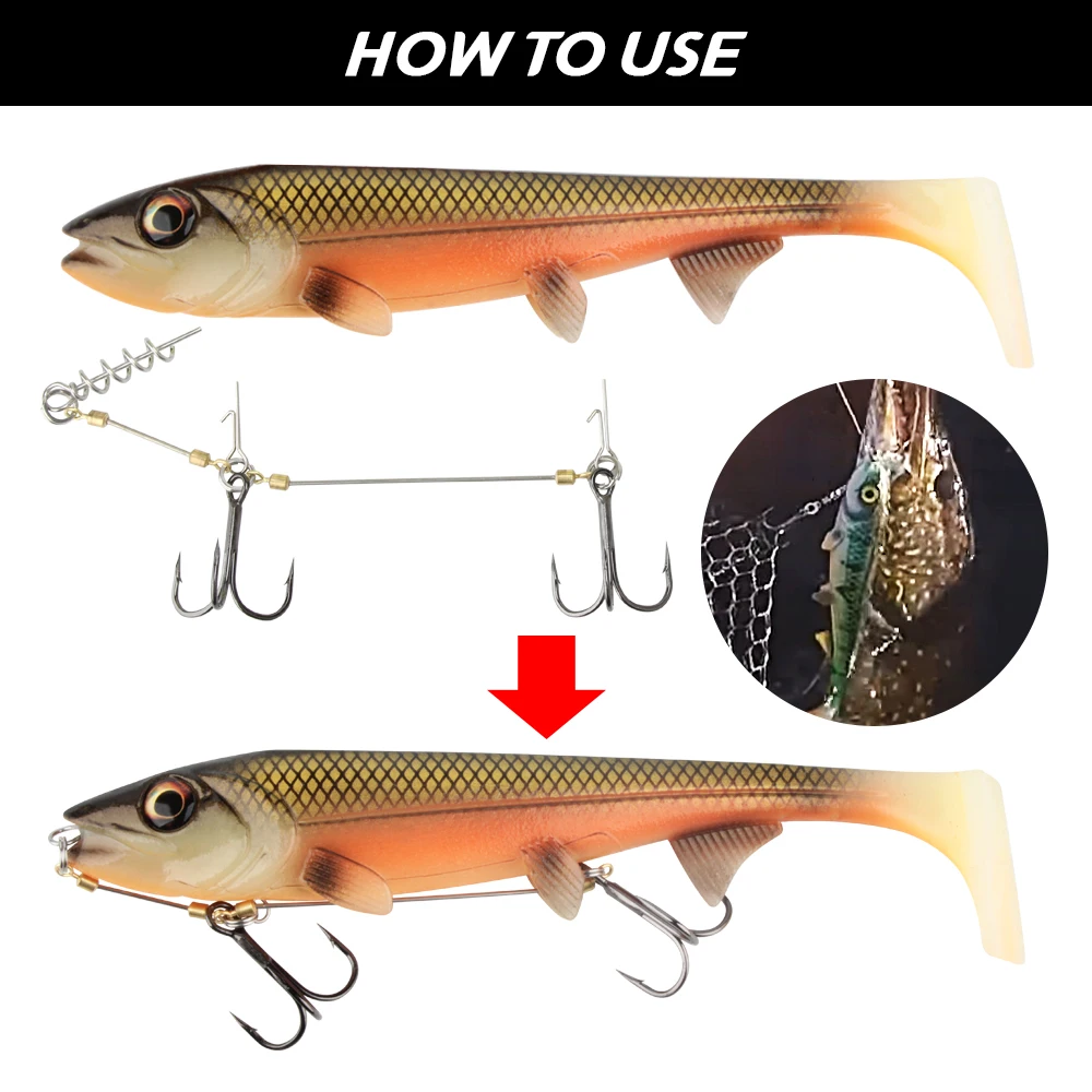 Spinpoler Fishing Lure Set 15.6cm/20cm Soft Bait Shad with Stinger Rig Hook  for Big Game Saltwater Boat Sea Pike Zander Bass - AliExpress