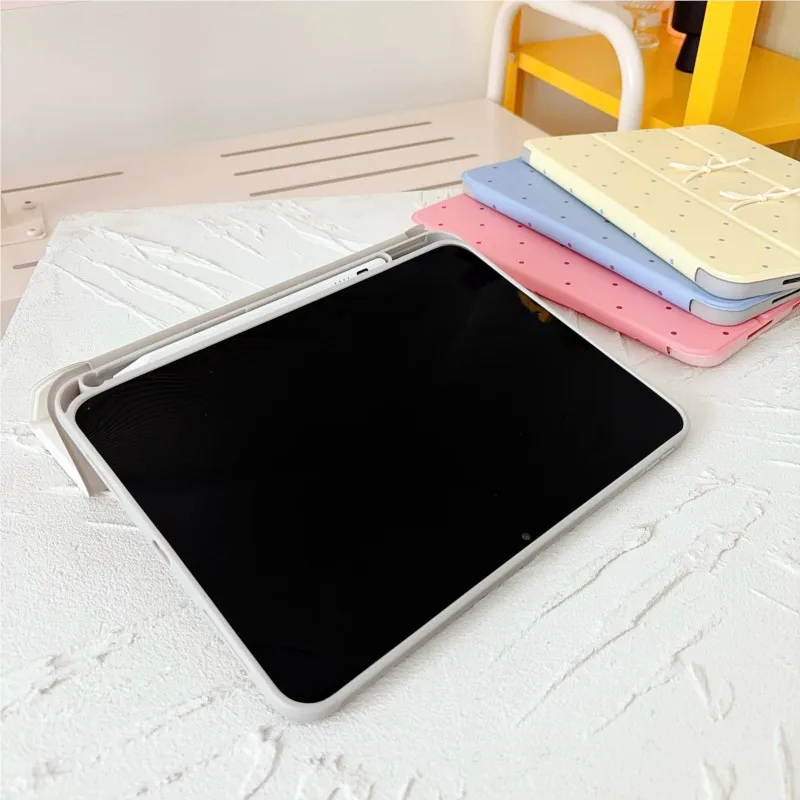 3D Minimalist Bow Polka Dots Cute Sweet Tablet Case Cover
