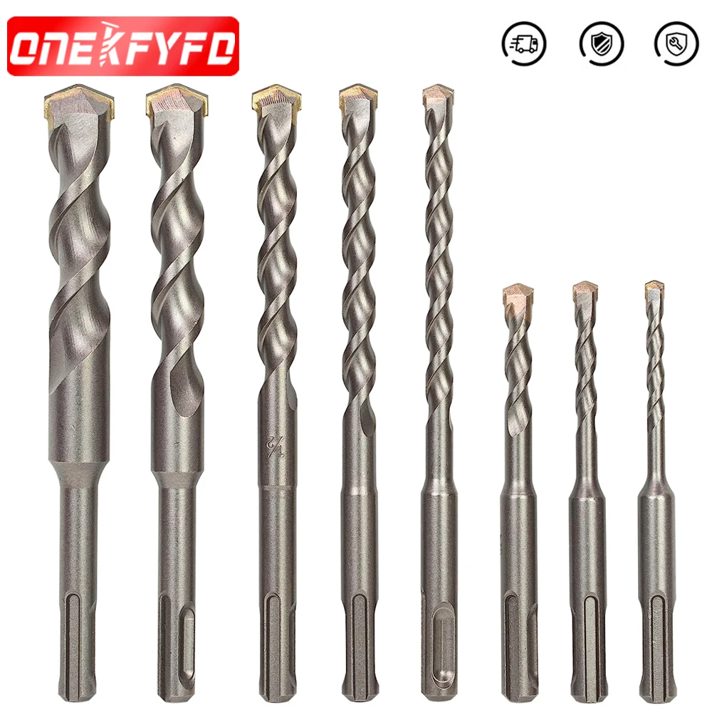 

6/8/10/12mm Rotary Hammer Drill Bit Set 150mm Square Shank Electric Hammer Electric Drill Concrete Woodworking Drill Bit Tools