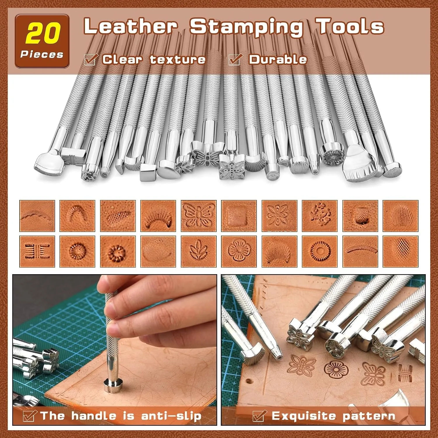 Leather Working Kit Leather Craft Tools Storage Bag Craft Making Tooling Kit for Beginners