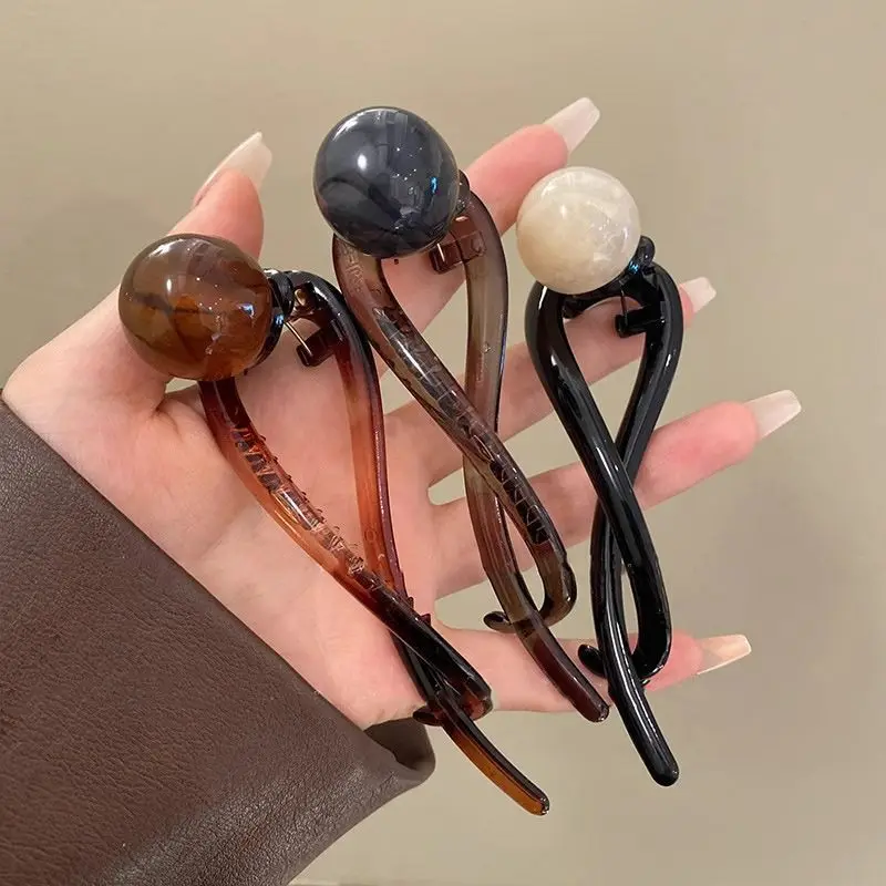 Vintage S-form Perlen Haarklammer Elegante Haar-accessoires_voghion.com