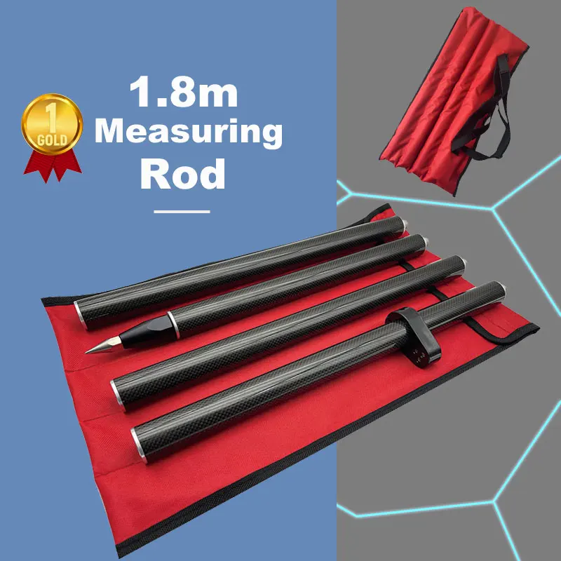 

1.8M Survey Pole Carbon Fibre GNSS RTK Surveying GPS Prism Type 5/8 Screw Thread Measuring Rod for Total Station