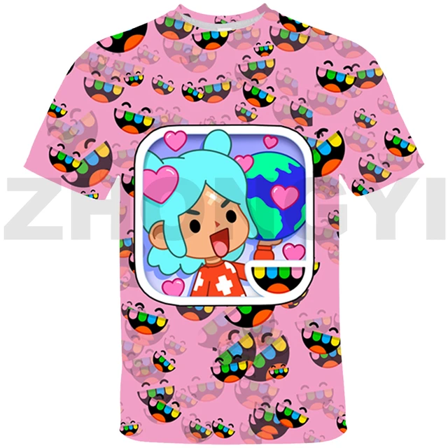 T-Shirt Anime masculino, toca, Boca, Roupa - AliExpress