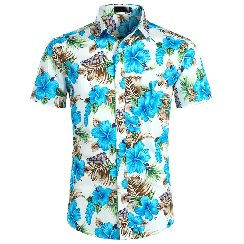 Summer Luxury Men's Shirt Pineapple Lapel Short-sleeved Print Hawaiian Shirts Loose Casual Fashion Oversized Tops Men's Clothing 6
