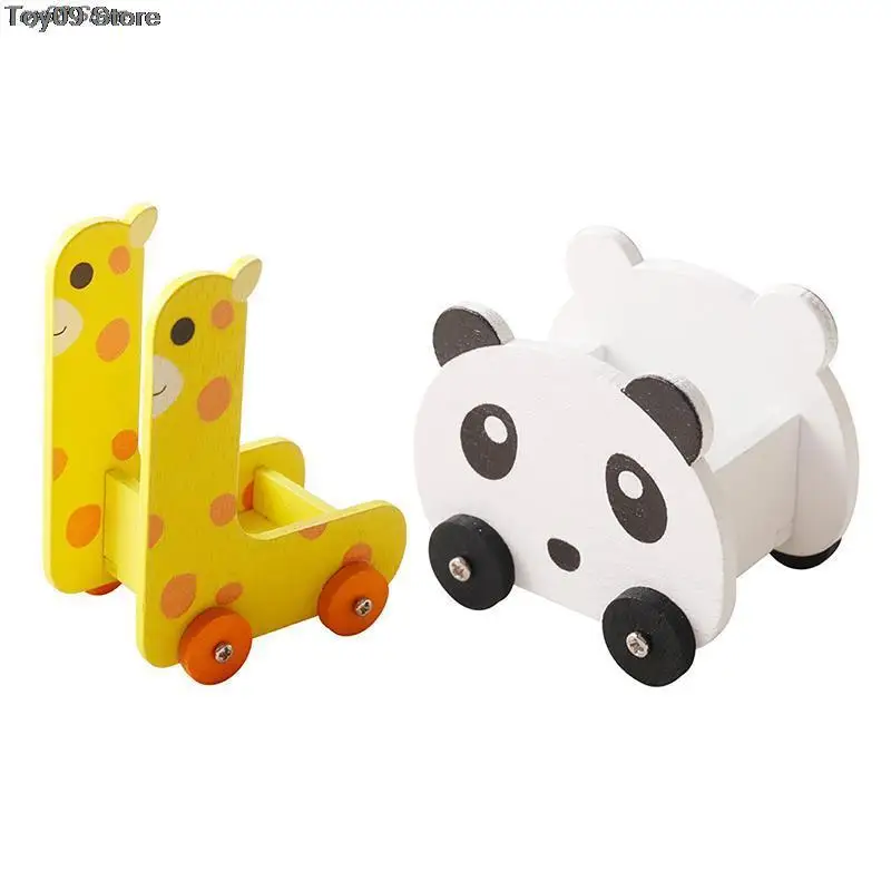 

New 1PC 1:12 Dollhouse Miniature Panda Trolley Giraffe Storage Rack Furniture Model For Doll House Decor Kids Pretend Play Toys