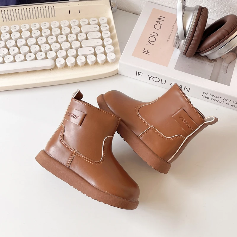 Leather Ankle Boots for Girls Winter School Shoes