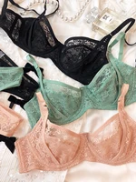 Ensemble de sous-vêtements français sexy pour femmes, soutien-gorge brodé en dentelle ultra fine, soutien-gorge respirant confortable, ensembles de lingerie à dos en T, été 4