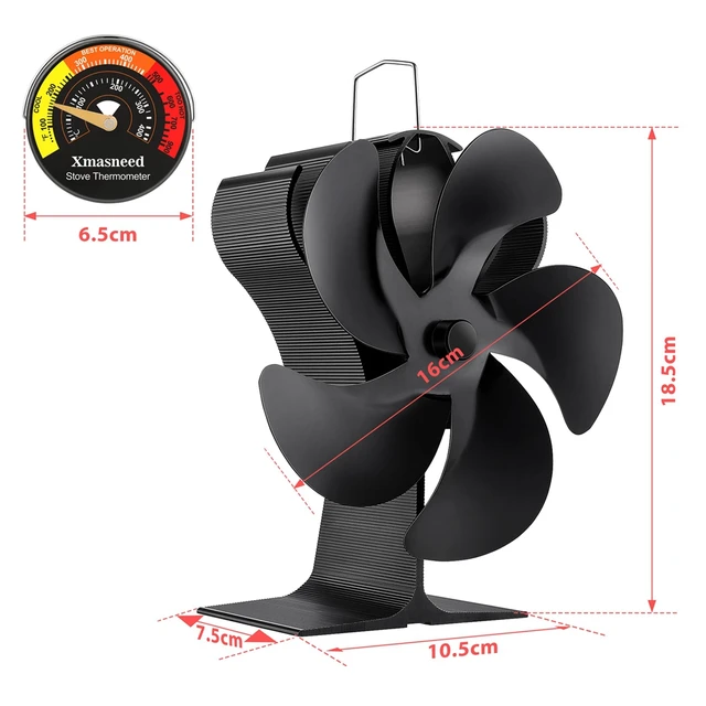Wood Stove Fan, Fireplace Fan for Wood Burning Stove, Heat Powered Fan, Wood  Stove Accessories, (Include Thermometer) - AliExpress