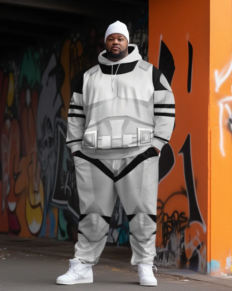 Biggmans Two Piece Sets Hoodie for Men's Casual Clothing Cosplay Art Abstract Sweater Pants Long Sleeves Plus Size Suit L-9XL
