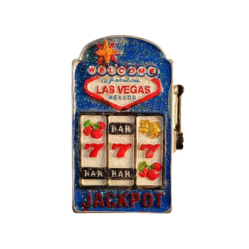 Magnete Frigorifero 3D Casinò Las Vegas USA - Souvenir In Resina Fatta A Mano, Regalo Viaggio