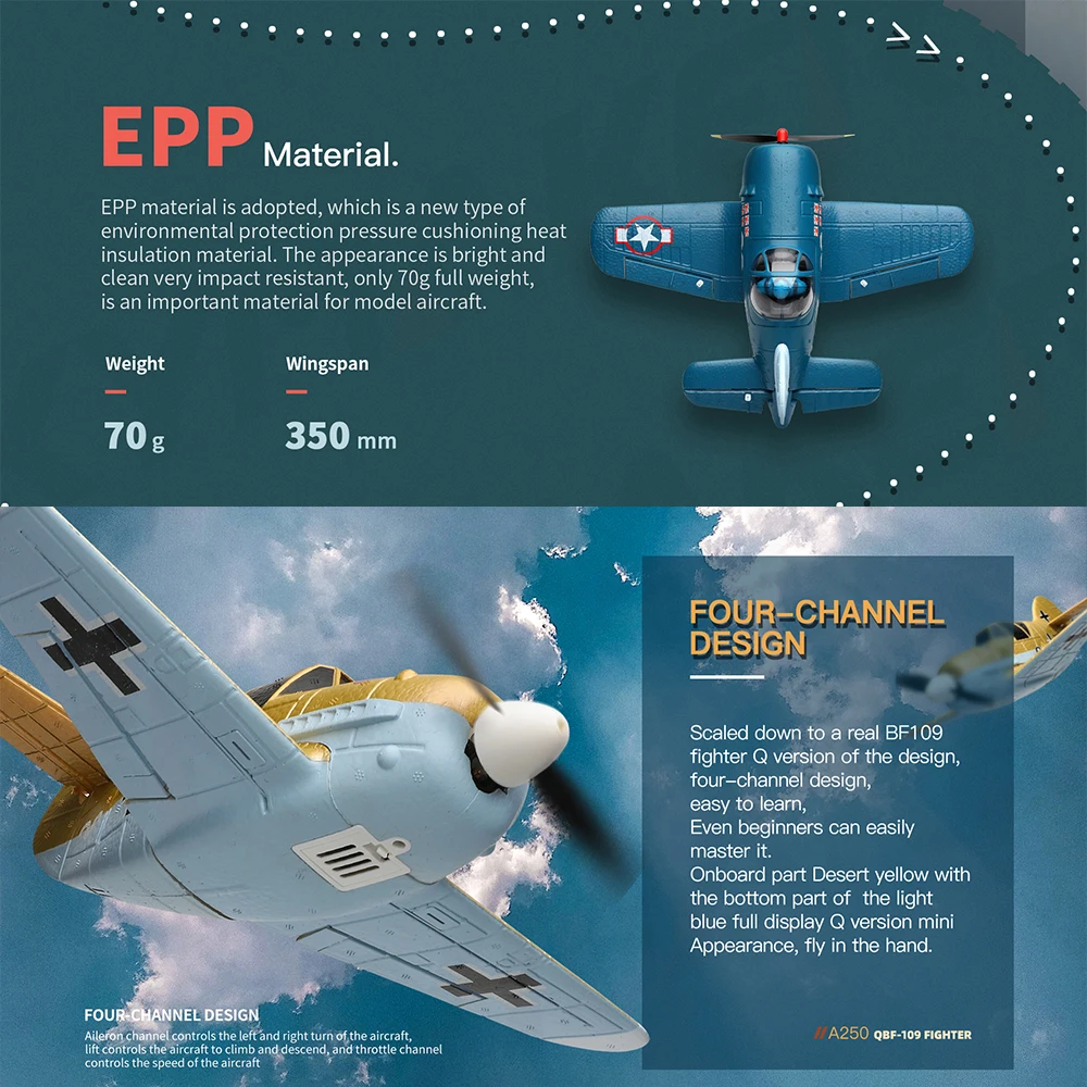 WLtoys A500 Planeur RC EPP 4CH 3D/6G Gyroscope - 150m