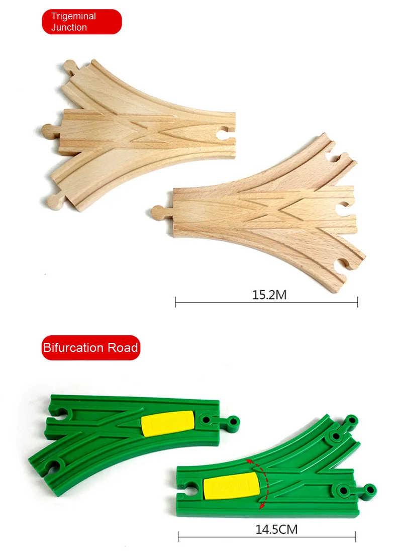 Alle Arten von Holz schienen zubehör Buche Holz Eisenbahn Eisenbahn Gleis verbinder Spielzeug für alle Marken Holz schienen Spielzeug für Kinder – Detail 11