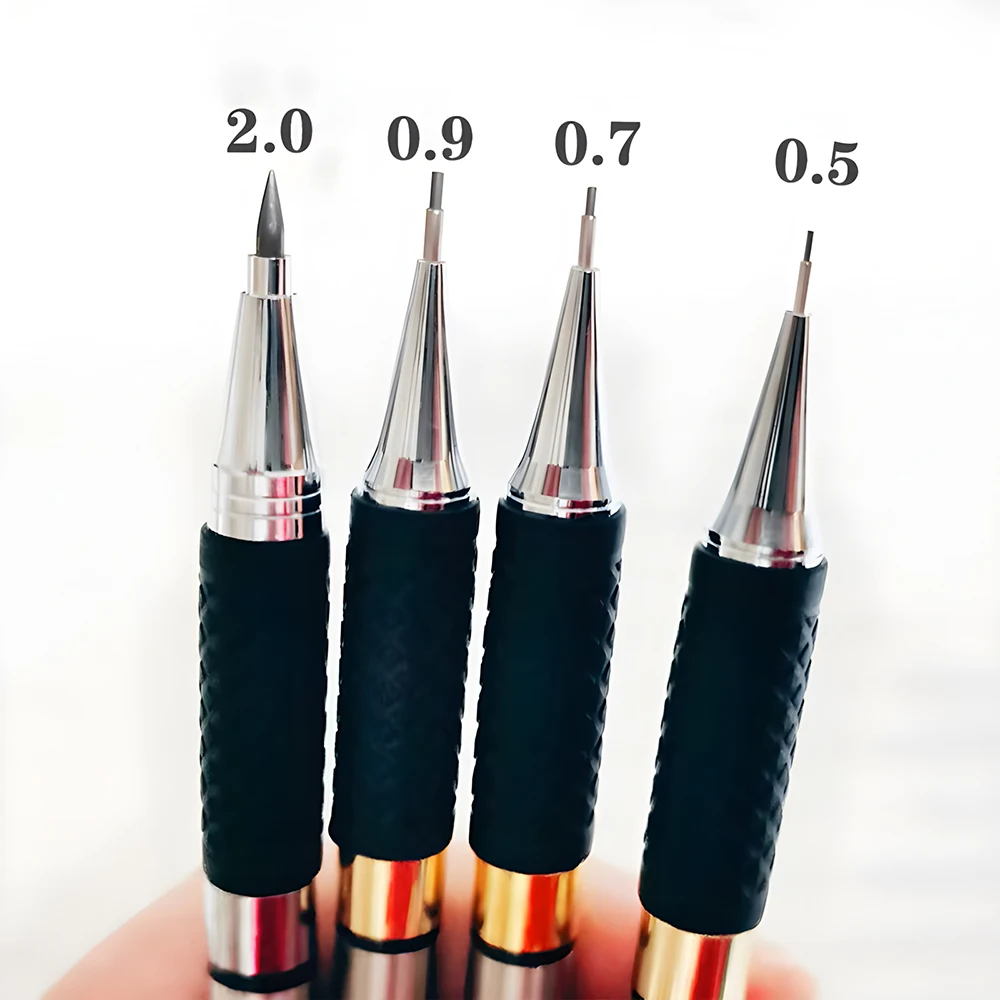 0.5 0.7 0.9 2mm Mechanical Pencils Drawing Painting Art Sketch Automatic Pens Back to School Kids Aesthetic Stationery 2B Leads 3