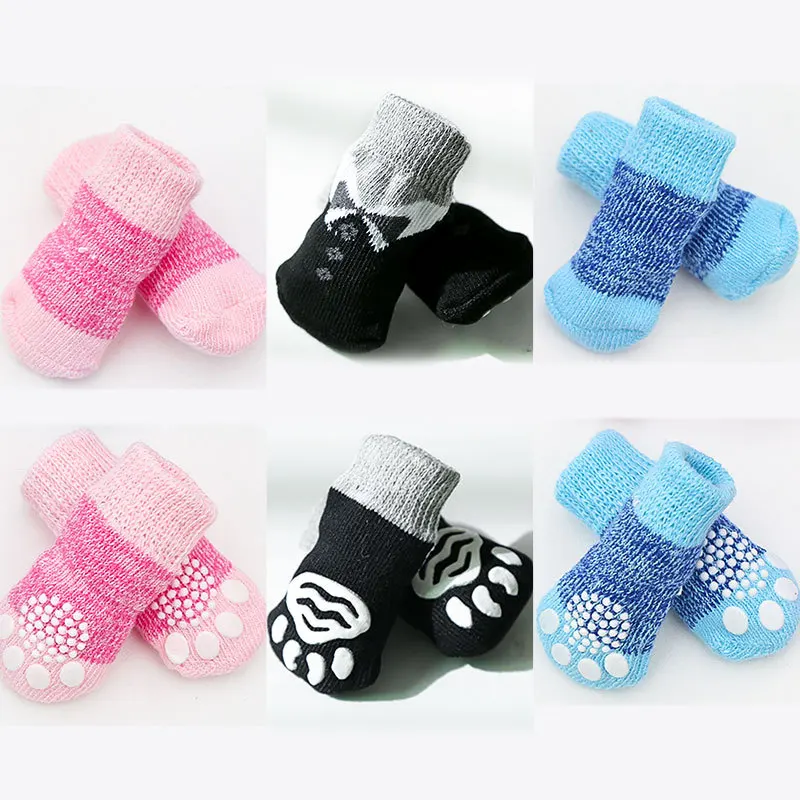 

Pet Dog Cat Warm and Elastic Socks Teddy Fadou Bomei Shoes Accessories Anti-slid Floor Socks for Dogs Cats Pets Toes Dressing
