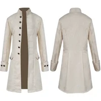 Adult Men Long Gothic Coat Steampunk Hooded Coat Dig Vampire Creator Cosplay Costumes for Halloween Festival Trench Coat 2