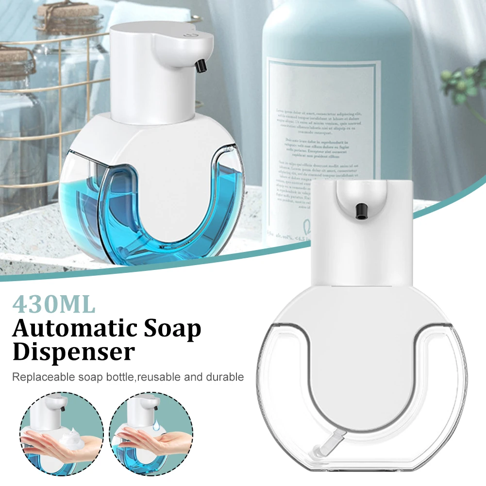 

430ML Automatic Soap Dispenser Touchless Hand Sanitizer Bottle Infrared Sensor Soap Dispenser Wall Mounted Bathroom Accessories