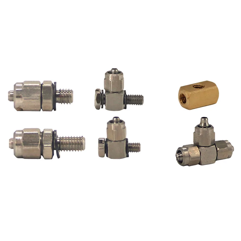 Hydraulic Excavators M3-3 Oil Nipple Tee Adapters Miniature Coupling 3Mm Oil Hose Pipe For 1/14 1/12 Rc Truck Kabolite Cat 336