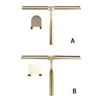 Glass Wiper with Hook Holder Stainless Steel Squeegee for Bathroom Sink Home Handheld Glass Window Cleaning Squeegee Wiper 1