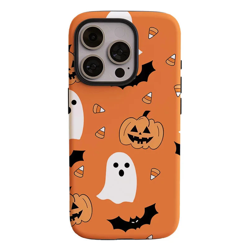 Dual-Layer Halloween Pumpkin Ghost Case - Protective Film Shell Cover