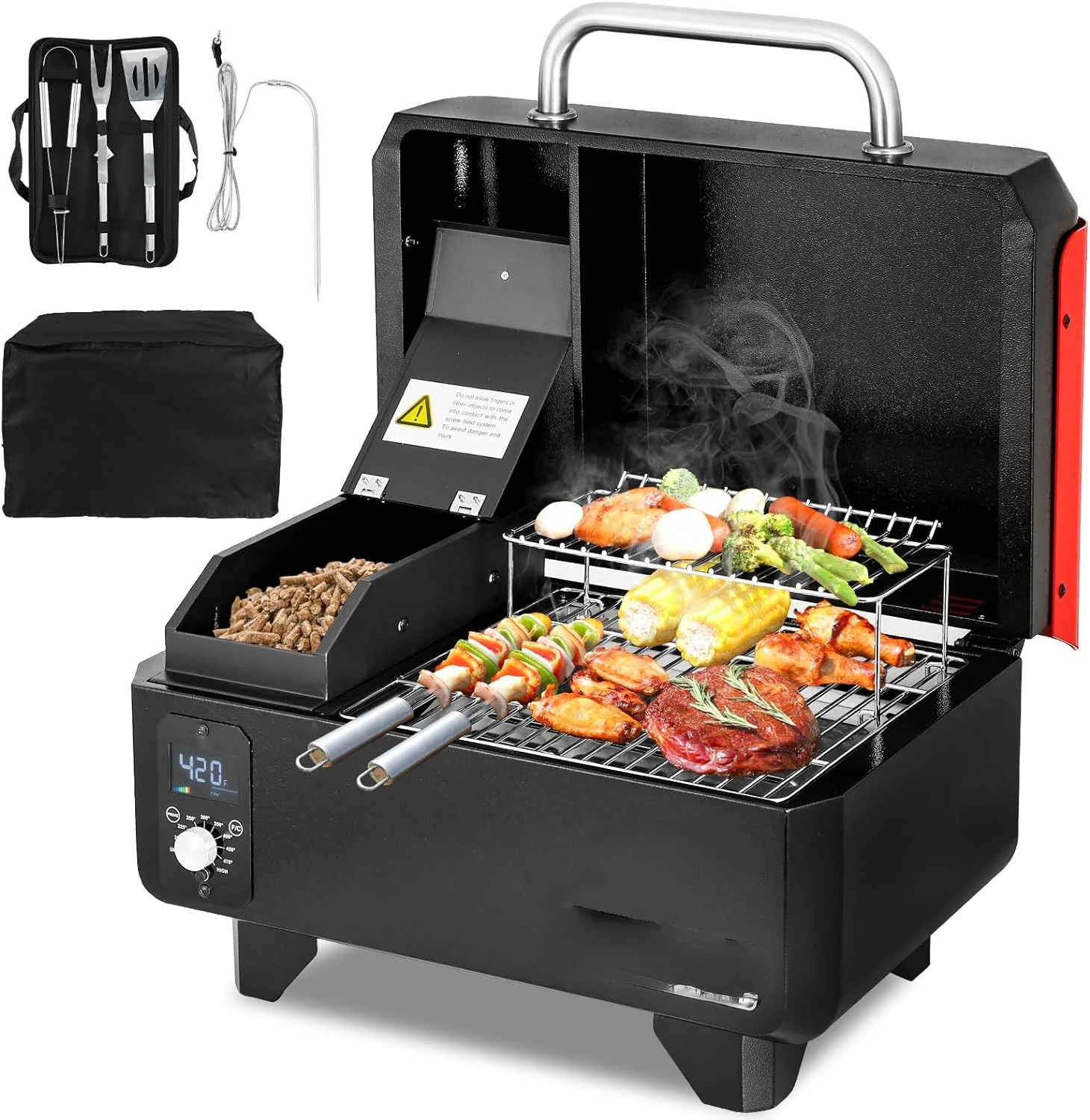 Portable Wood Pellet Grill and Smoker 1