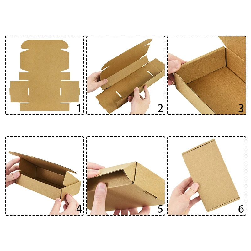 Set of 5 Kraft Paper Gift Boxes for Weddings and Special Occasions