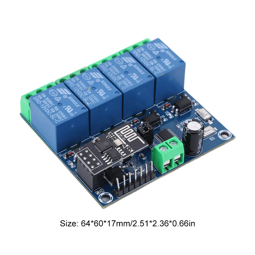 1 2 4 웨이 WiFi 제어 릴레이 보드 5V/12V ESP8266 WIFI 네트워크 릴레이 스위치 모듈 Arduino와 호환 가능
