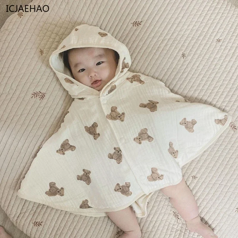 Baby Boys and Girls Clothes Kids South Korea Double Cloak out Hooded Cloak Spring Sunscreen Windproof Children's Outerwear