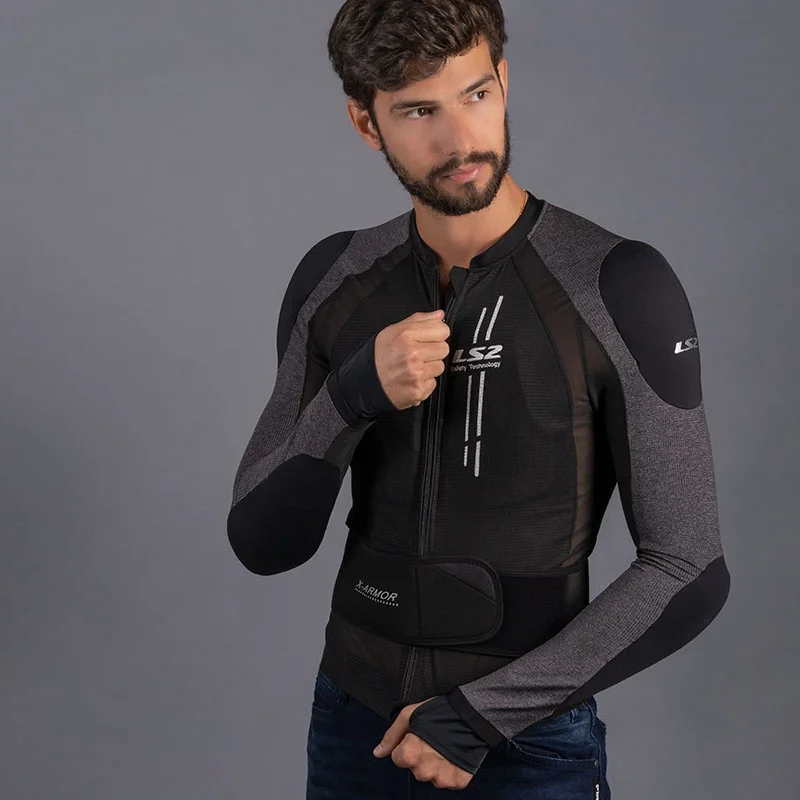 LS2 MJ141 armor motorcycle racing riding wear Spring summer men's and women's soft armor CE fall protection motorcycle jacket motocross gear set motorcycle knee brace motorcycle protector